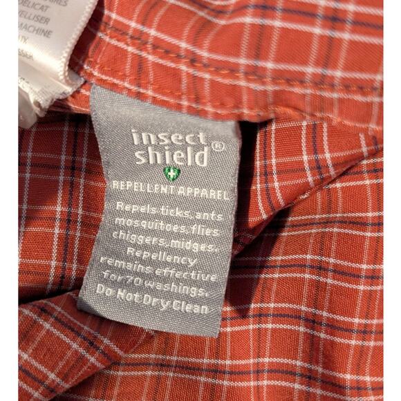Toad & Co. Insect Shield Repellant Apparel Red Plaid Button Down Shirt Sz XL - Picture 6 of 13